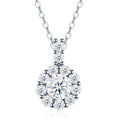 Collier Moissanite 1ct Couleur D VVS1 Argent Sterling S925 Plaqué Platine 40 cm