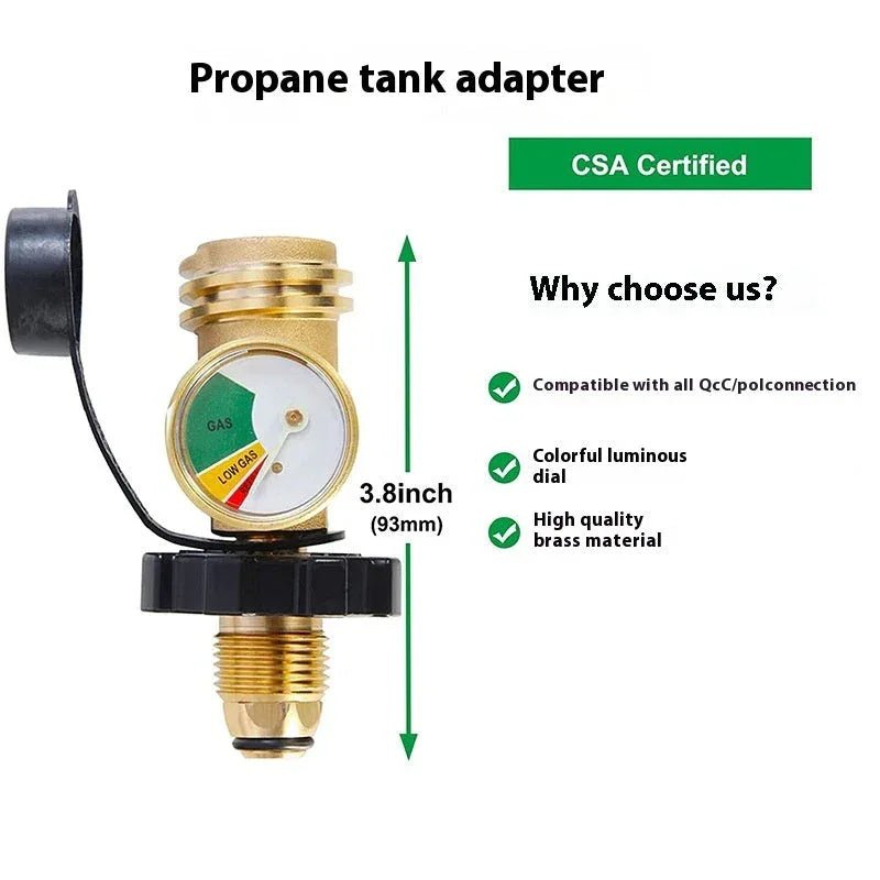 Adaptateur Américain QCC avec Manomètre pour Bouteille de Gaz – Connecteur POL à QCC1 - IVOIRART.COM