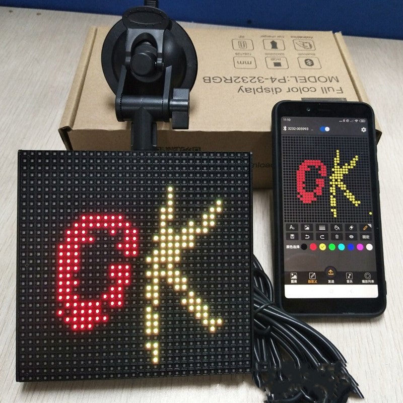Affichage voiture LED émoticône Bluetooth couleur intégrale, contrôle mobile - IVOIRART.COM