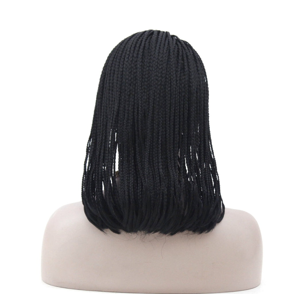 African Chemical Fiber Wig, Front Lace 3-strand Pigtail Headgear - IVOIRART.COM