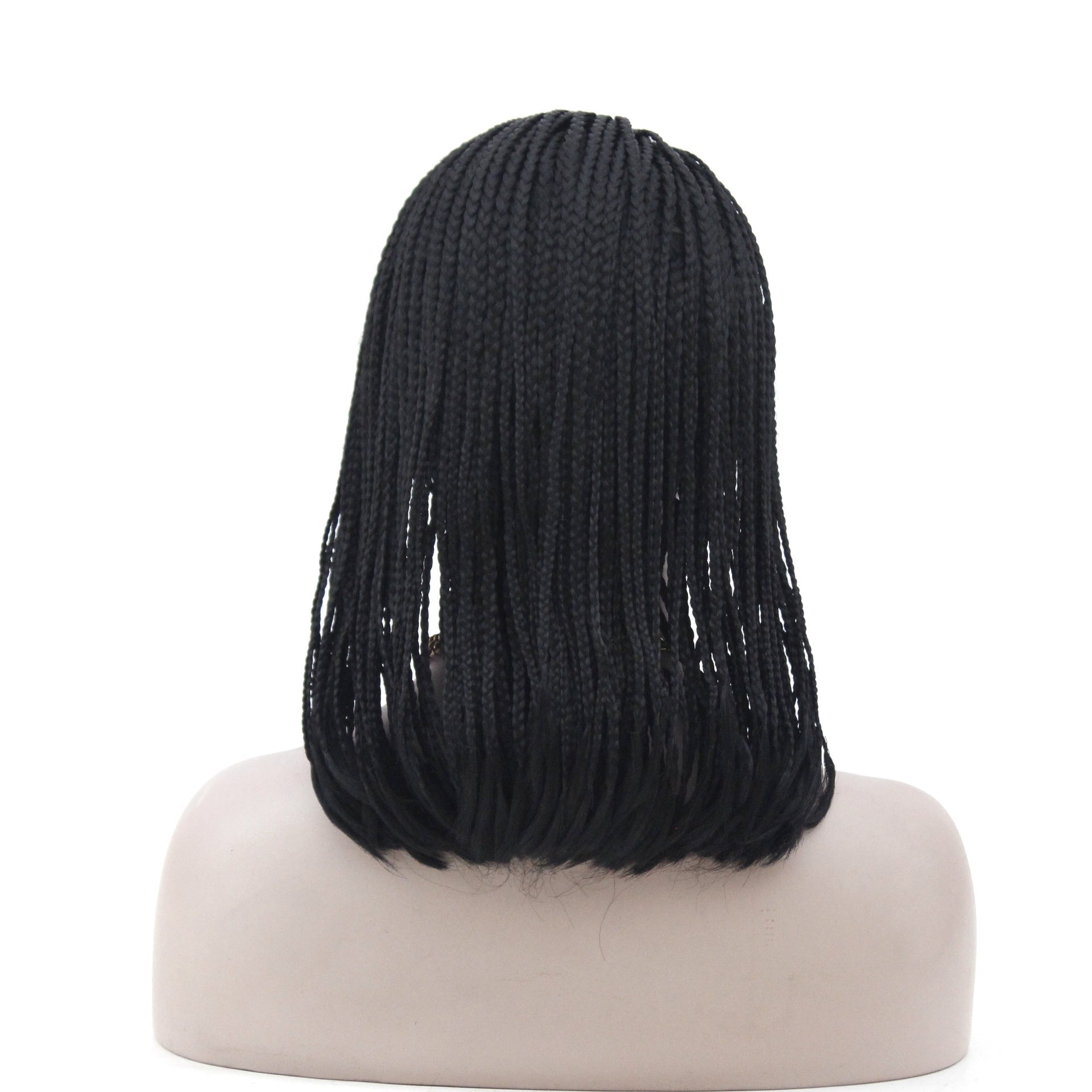 African Chemical Fiber Wig, Front Lace 3-strand Pigtail Headgear - IVOIRART.COM
