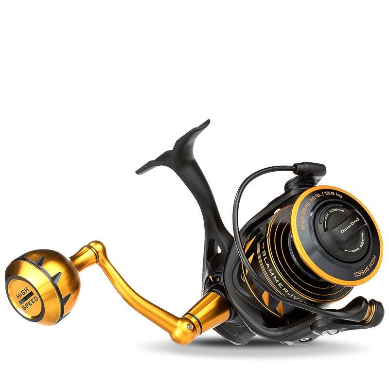 All Metal Sea Fishing Iron Plate Straight Handle Spinning Wheel Fish Wheel - IVOIRART.COM