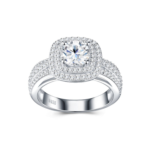 Alliance nuptiale légère de luxe incrustée de moissanite en argent 925 - IVOIRART.COM
