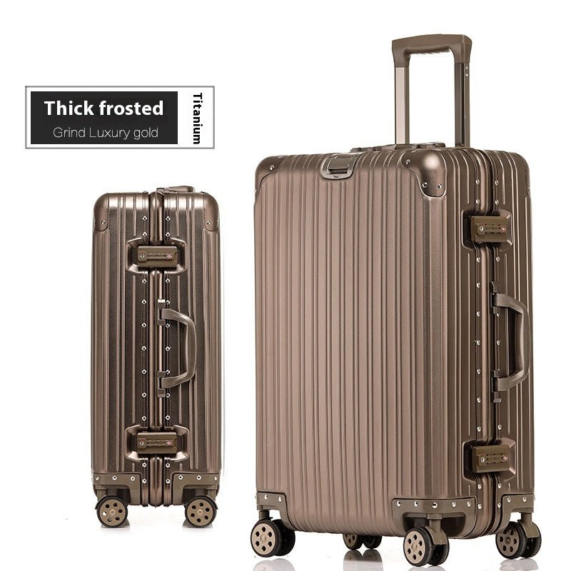 Aluminum Magnesium Luggage Password Trolley Case - IVOIRART.COM
