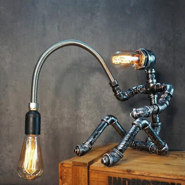 American Retro Industrial Style Bar Water Pipe Table Lamps - IVOIRART.COM