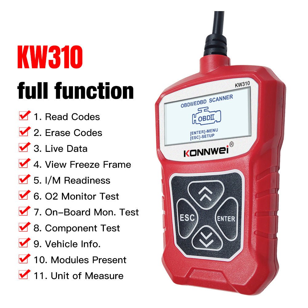Analyseur de diagnostic automobile KW310 avec lecteur de codes-barres, outil polyvalent - IVOIRART.COM