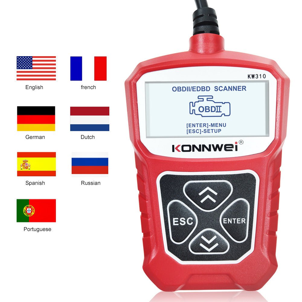 Analyseur de diagnostic automobile KW310 avec lecteur de codes-barres, outil polyvalent - IVOIRART.COM