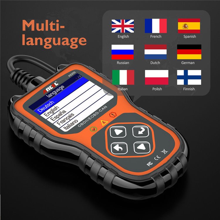 Ancel As200 Scanner OBD2 pour Voiture Outil de Diagnostic Multifonction Multilingue - IVOIRART.COM