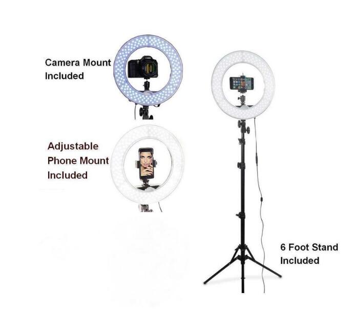 Anneau Lumière LED Circulaire pour Selfie en Direct avec Support Téléphone Mobile - IVOIRART.COM