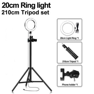 Anneau Lumière LED Circulaire pour Selfie en Direct avec Support Téléphone Mobile - IVOIRART.COM