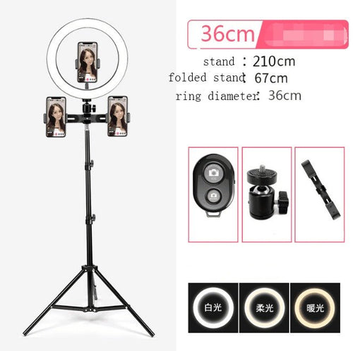 Anneau Lumière LED Circulaire pour Selfie en Direct avec Support Téléphone Mobile - IVOIRART.COM