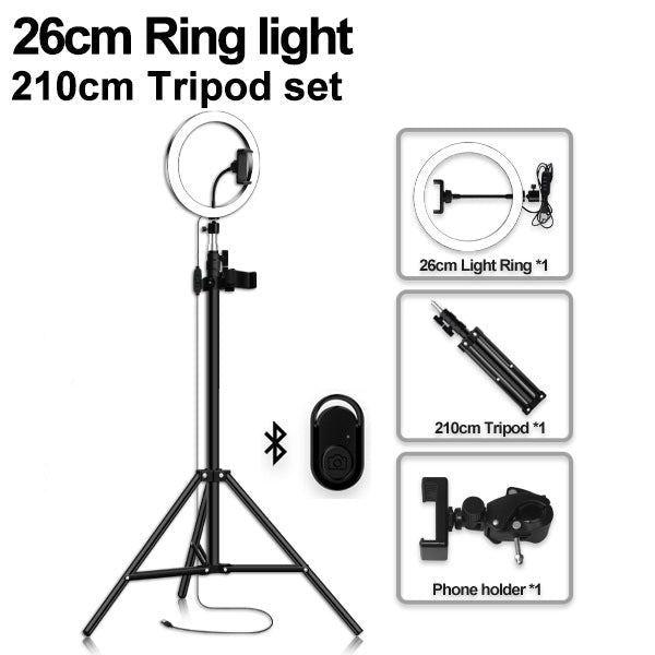 Anneau Lumière LED Circulaire pour Selfie en Direct avec Support Téléphone Mobile - IVOIRART.COM