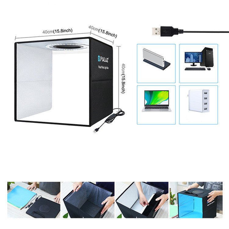 Anneau lumineux pliable portable 40 cm pour studio simple et polyvalent - IVOIRART.COM