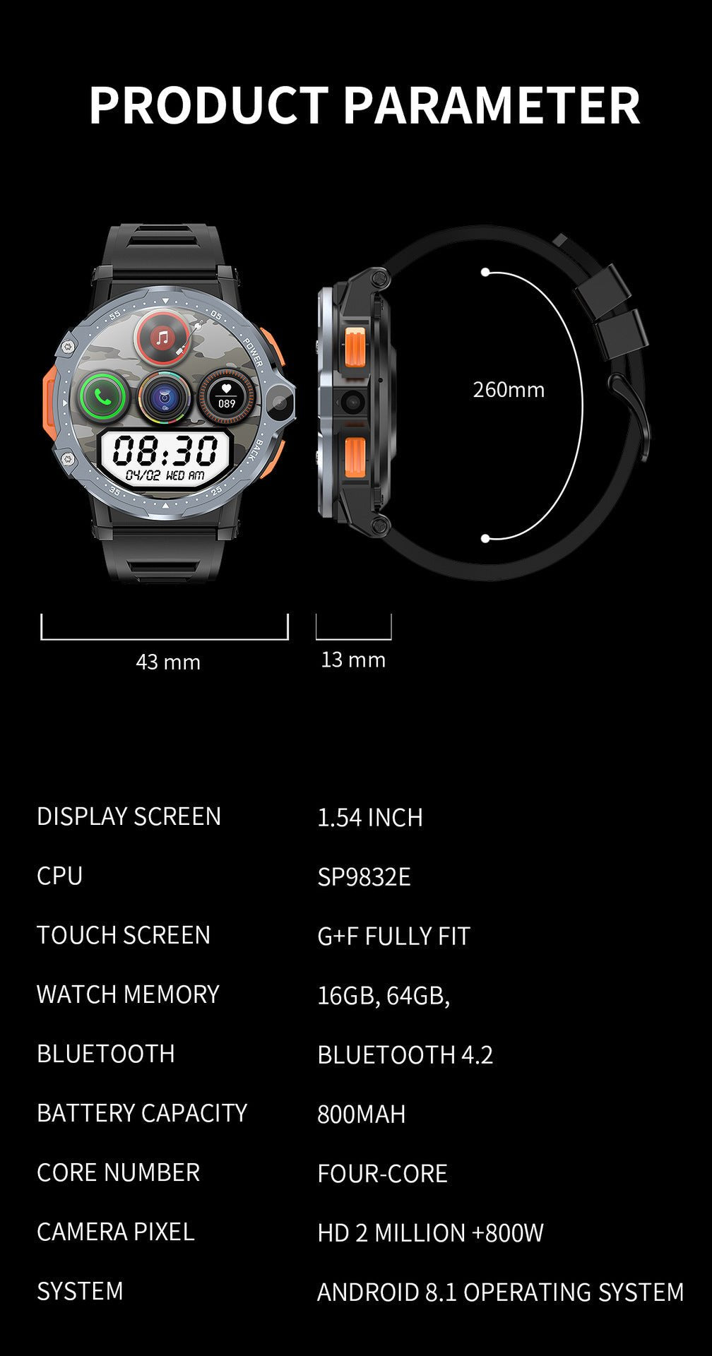 AP6 Smart Watch Dual Camera 4G Plug-in Card - IVOIRART.COM