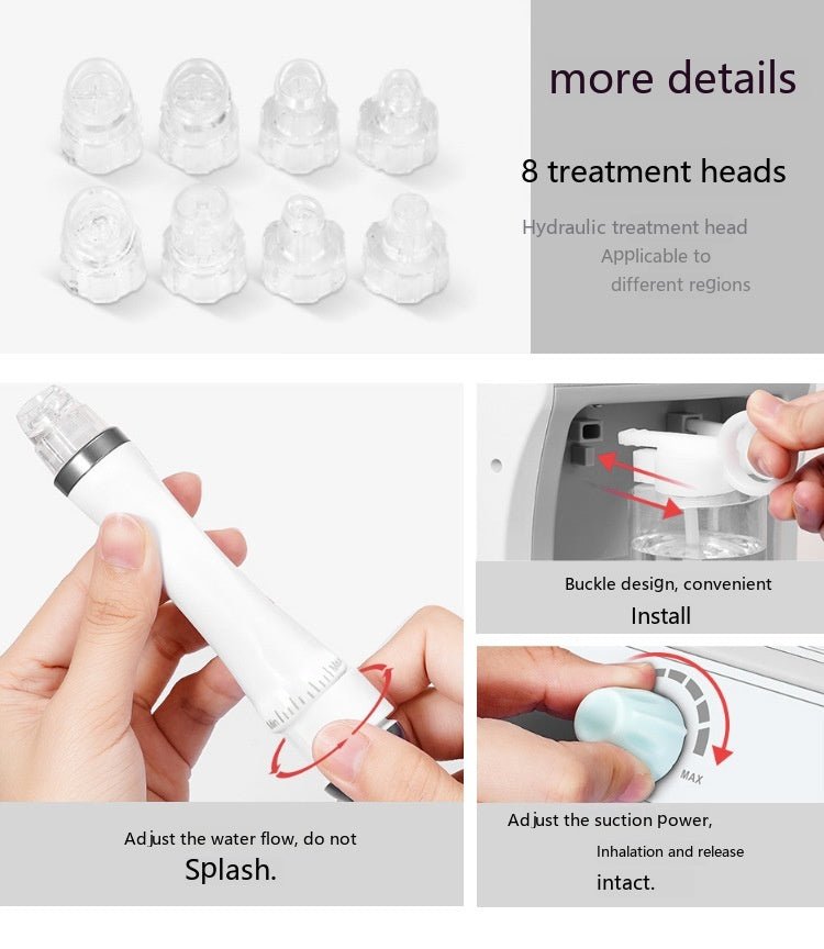 Appareil de Gestion Cutanée Six-en-un : Nettoyage, Exfoliation, Hydratation et Injection d'Oxygène pour le Visage - IVOIRART.COM