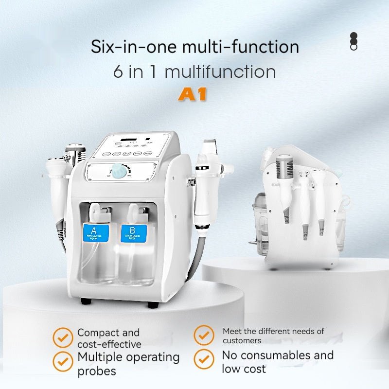 Appareil de Gestion Cutanée Six-en-un : Nettoyage, Exfoliation, Hydratation et Injection d'Oxygène pour le Visage - IVOIRART.COM