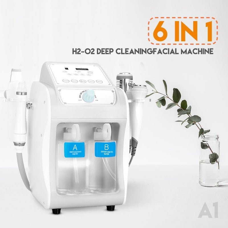 Appareil de Gestion Cutanée Six-en-un : Nettoyage, Exfoliation, Hydratation et Injection d'Oxygène pour le Visage - IVOIRART.COM