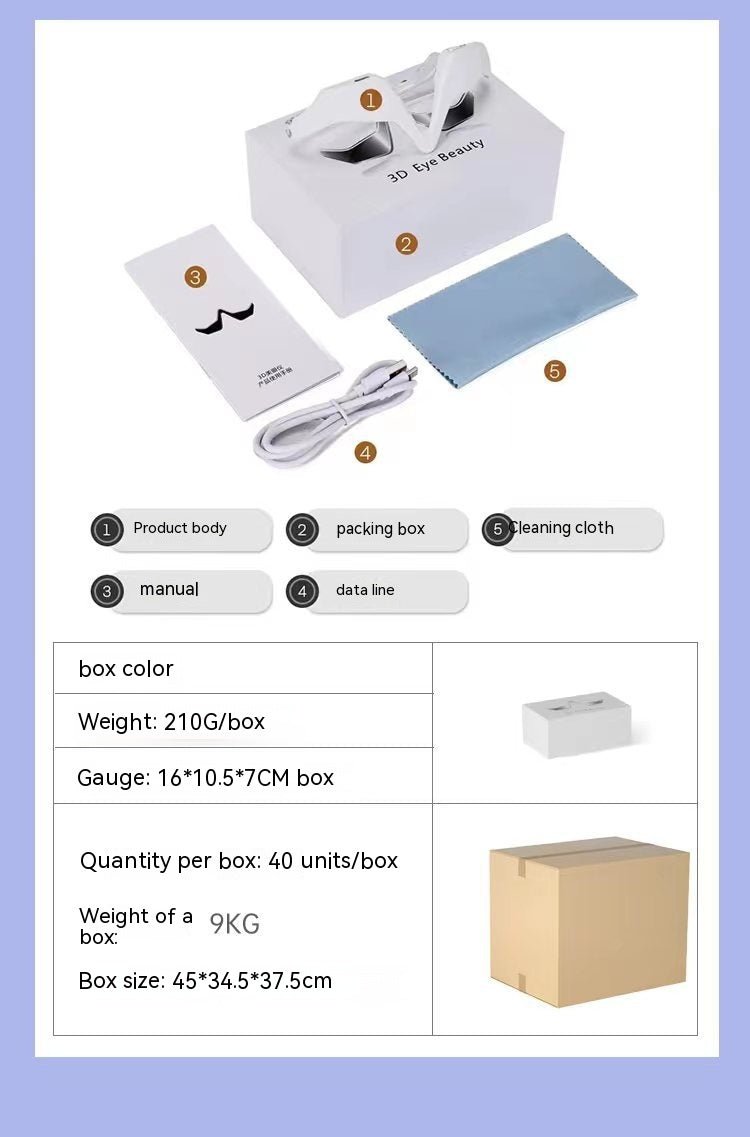 Appareil de Soin des Yeux pour Maison - Masque de Massage Oculaire EMS USB Blanc - IVOIRART.COM
