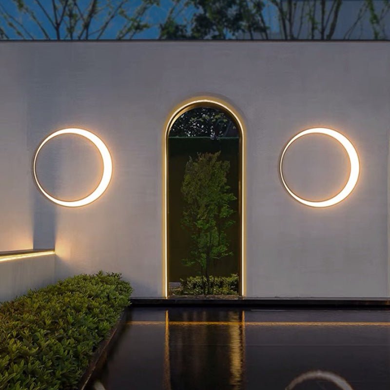 Applique murale ronde étanche simple pour extérieur LED 15 perles 40cm 15W inox. - IVOIRART.COM