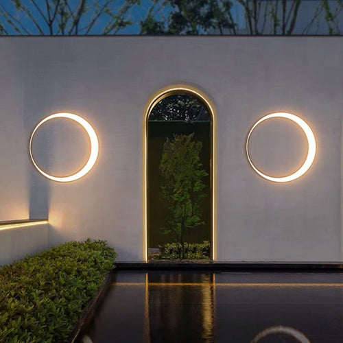 Applique murale ronde étanche simple pour extérieur LED 15 perles 40cm 15W inox. - IVOIRART.COM