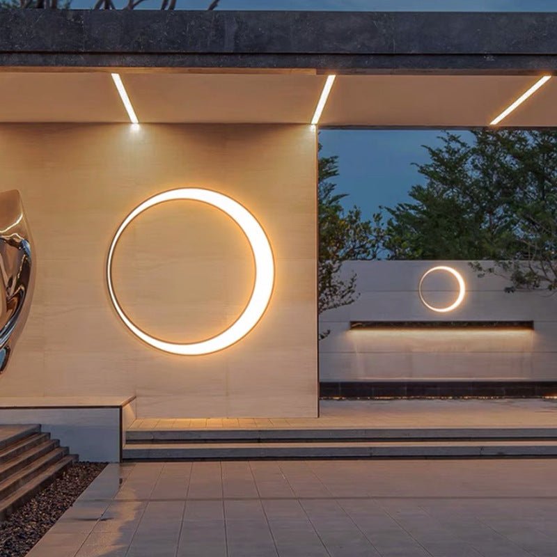 Applique murale ronde étanche simple pour extérieur LED 15 perles 40cm 15W inox. - IVOIRART.COM