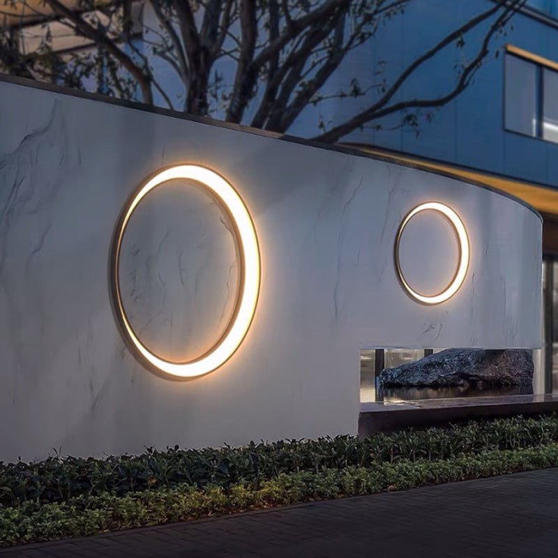 Applique murale ronde étanche simple pour extérieur LED 15 perles 40cm 15W inox. - IVOIRART.COM