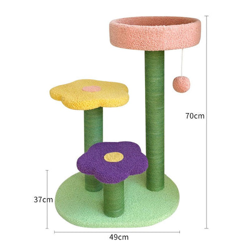 Arbre à chat résistant à l’usure avec griffoir et espace d’escalade robuste - IVOIRART.COM