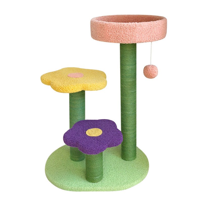 Arbre à chat résistant à l’usure avec griffoir et espace d’escalade robuste - IVOIRART.COM
