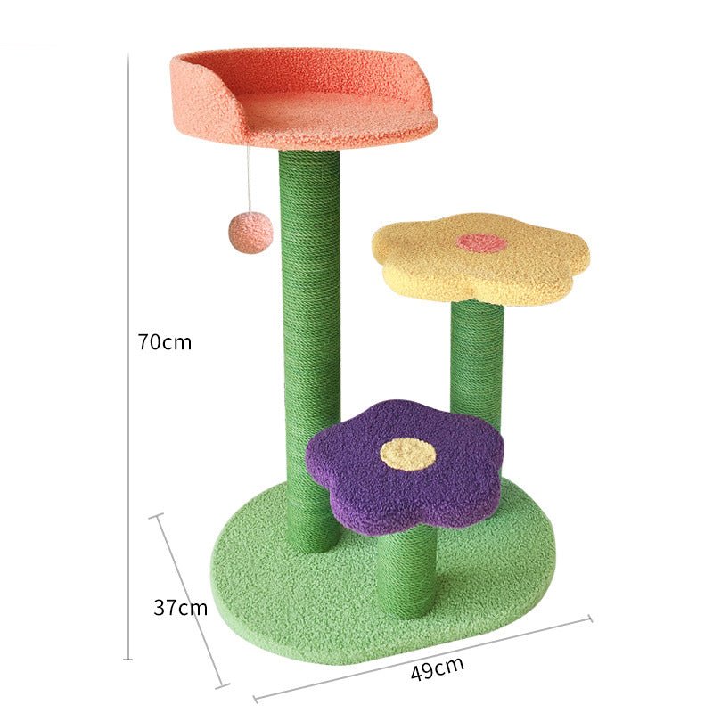 Arbre à chat résistant à l’usure avec griffoir et espace d’escalade robuste - IVOIRART.COM