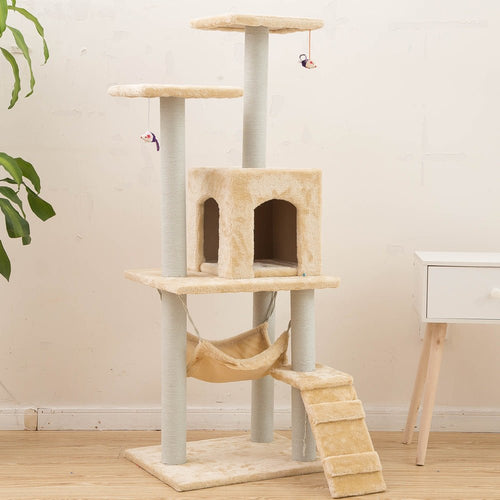 Arbre d'escalade pour chat jouet pour animaux de compagnie multifonctionnel pliable - IVOIRART.COM