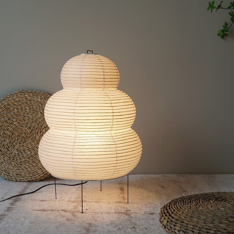 Art Rice Paper Simple Creative Retro Style Living Room Bedroom Bedside Table Lamp - IVOIRART.COM
