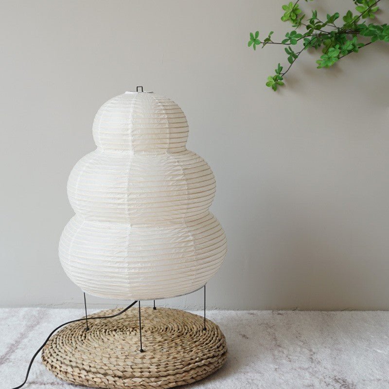 Art Rice Paper Simple Creative Retro Style Living Room Bedroom Bedside Table Lamp - IVOIRART.COM