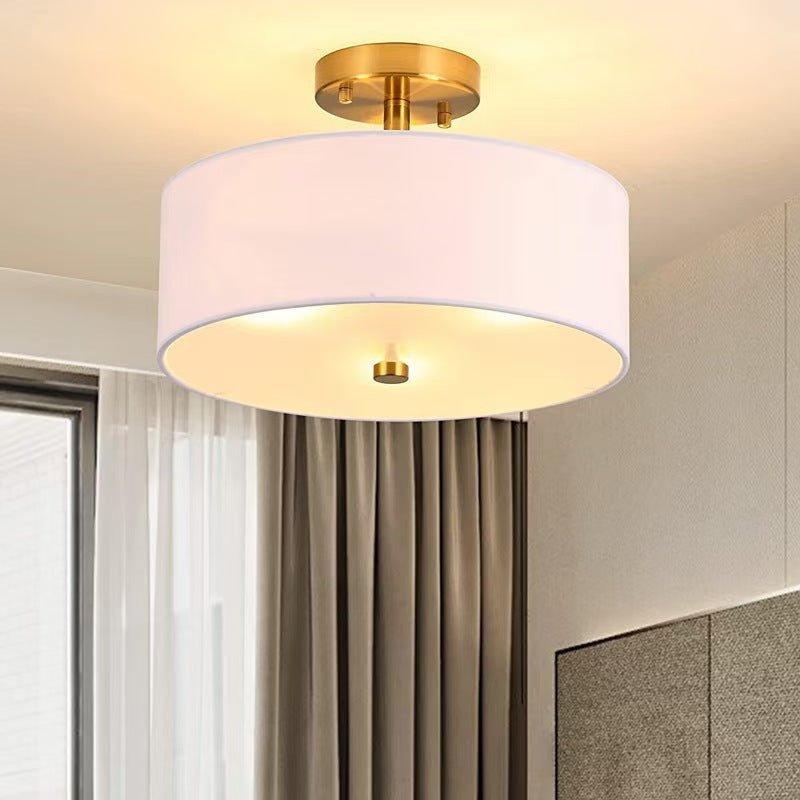 Artistic Pendant Modern Minimalist Creative Bedroom Lamp - Warm Fabric Shade 110V - IVOIRART.COM