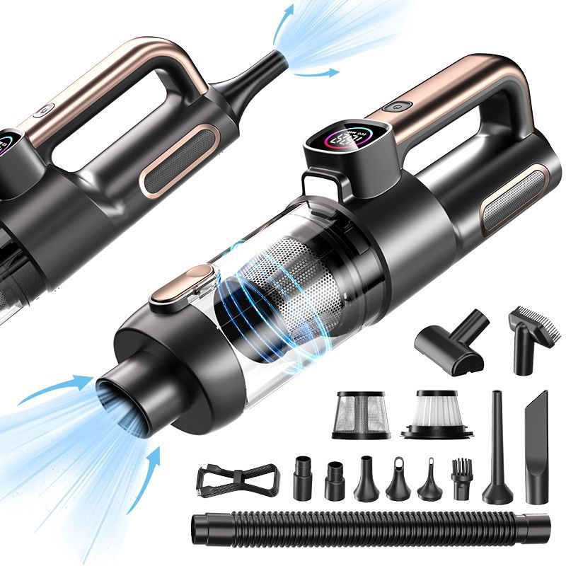 Aspirateur à main sans fil haute puissance portable — 25 min, filtration HEPA - bleu - IVOIRART.COM