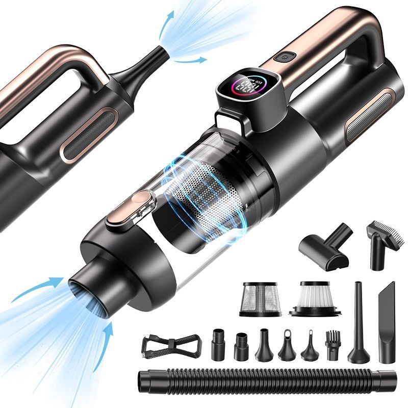 Aspirateur à main sans fil haute puissance portable — 25 min, filtration HEPA - bleu - IVOIRART.COM