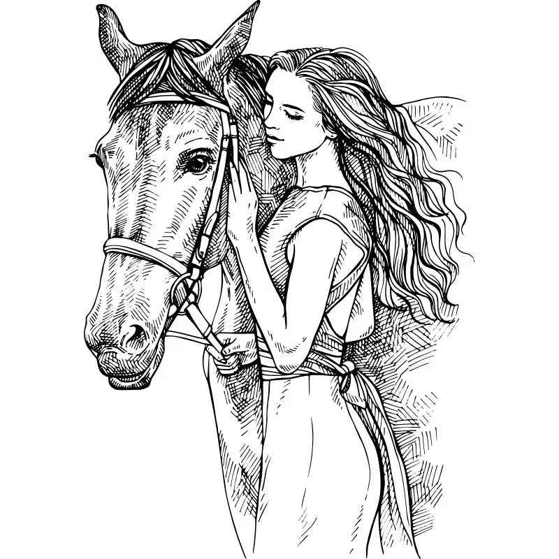 Autocollant Mural Beauté Cheval Familial - IVOIRART.COM