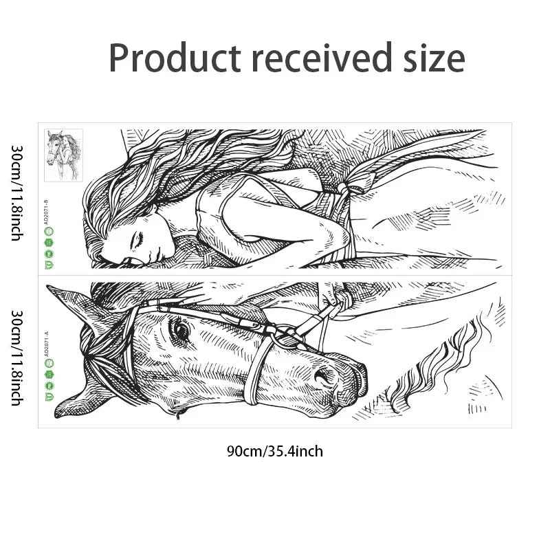 Autocollant Mural Beauté Cheval Familial - IVOIRART.COM