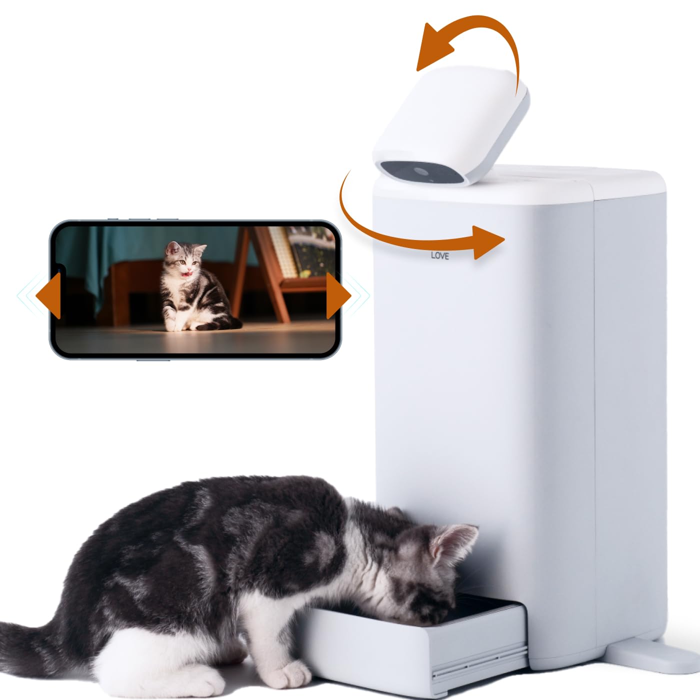 Automatic Cat Feeder Camera Timed Pet Feeder Portion Control Camera 1080P HD Live Video 2Way Audio Video Record Night Vision Dual Power Low Food Alert Laser Teasing - IVOIRART.COM