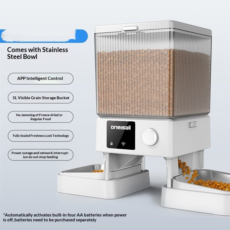 Automatic Cat Feeder With Dual Bowls Visual Timer-Controlled Portion-Adjustable Smart Pet Feeder For Cat Food - IVOIRART.COM