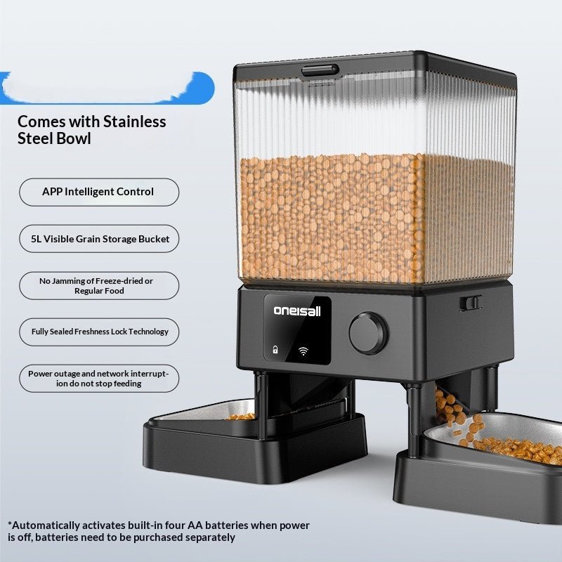 Automatic Cat Feeder With Dual Bowls Visual Timer-Controlled Portion-Adjustable Smart Pet Feeder For Cat Food - IVOIRART.COM