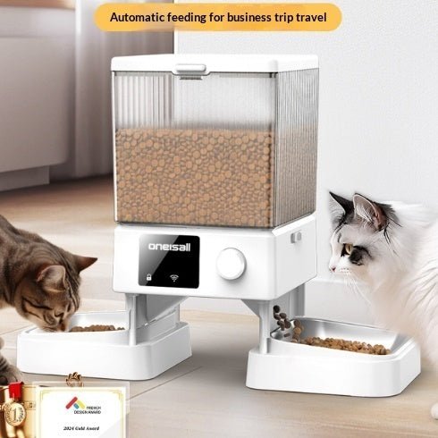 Automatic Cat Feeder With Dual Bowls Visual Timer-Controlled Portion-Adjustable Smart Pet Feeder For Cat Food - IVOIRART.COM