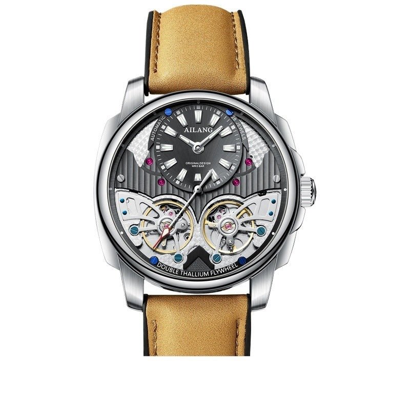 Automatic Mechanical Double Tourbillon Men's Watch - IVOIRART.COM