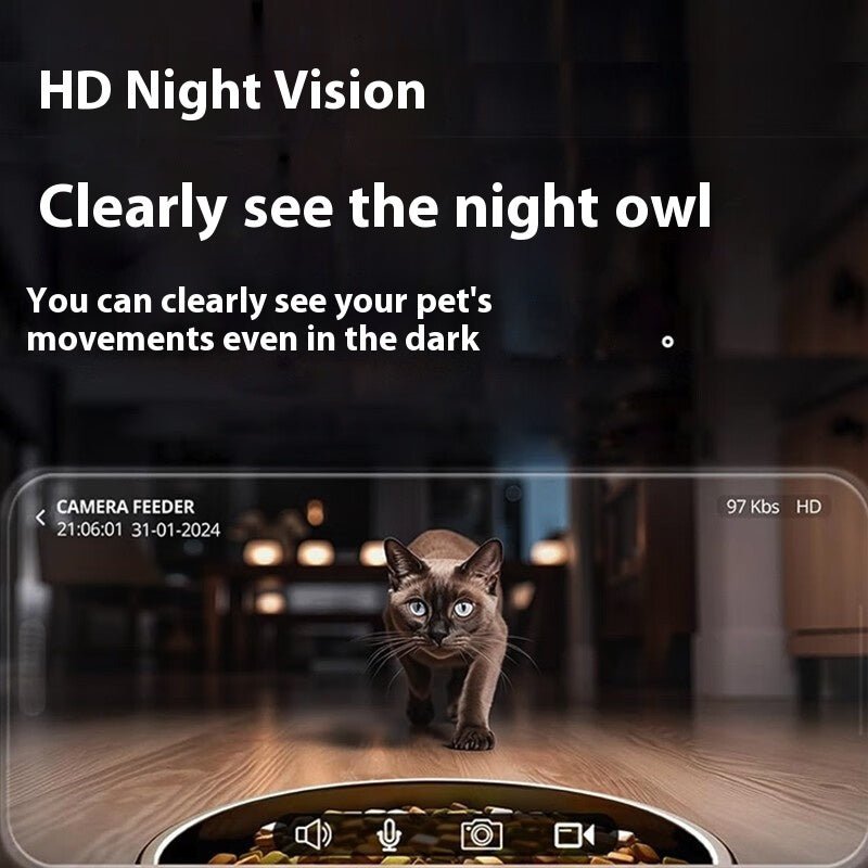 Automatic Pet Feeder Intelligent Remote Video Control - IVOIRART.COM