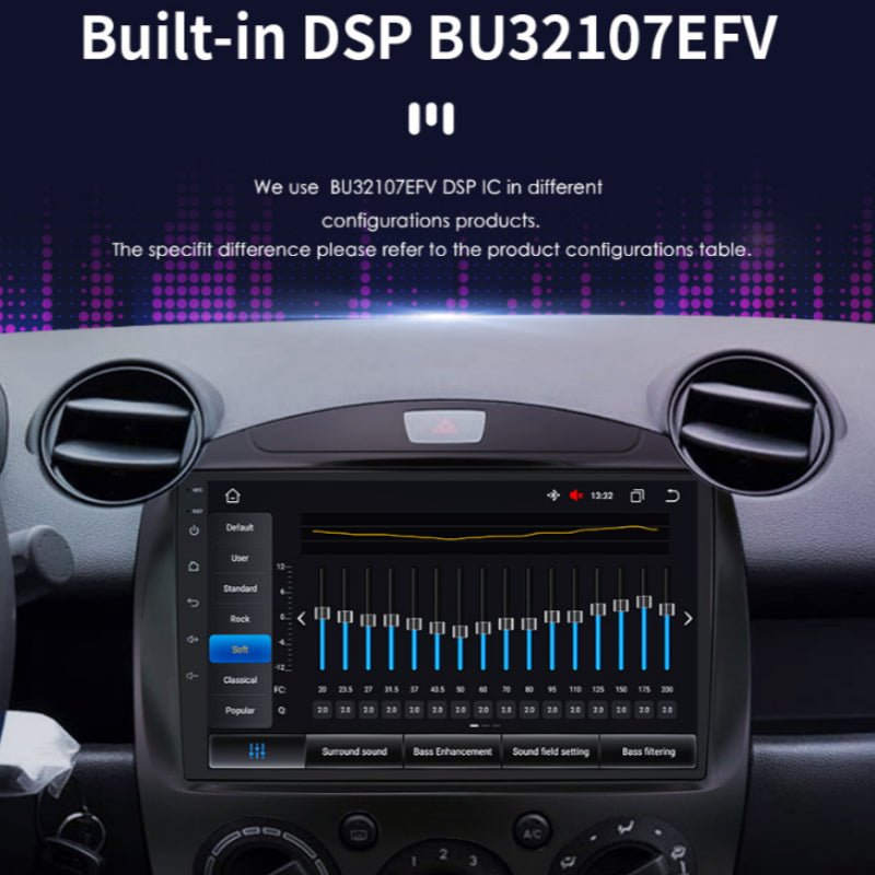 Autoradio GPS Android 9" tout-en-un pour Mazda 2 (2007-2014) avec CarPlay DSP 4G - IVOIRART.COM
