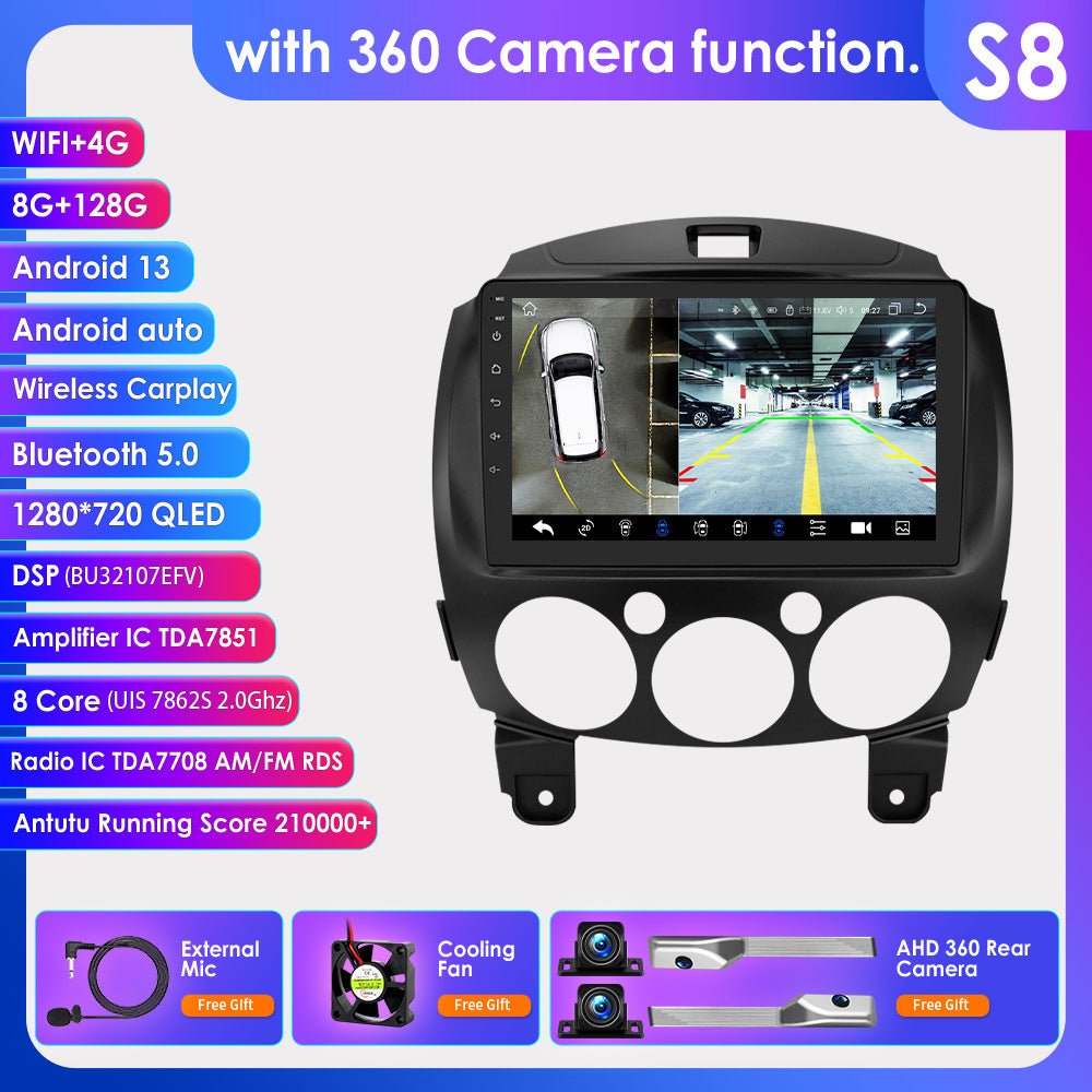 Autoradio GPS Android 9" tout-en-un pour Mazda 2 (2007-2014) avec CarPlay DSP 4G - IVOIRART.COM