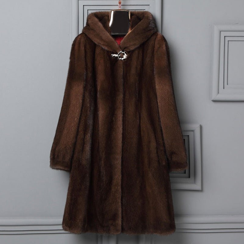 Autumn And Winter New Fur Hooded Casual Coat - IVOIRART.COM