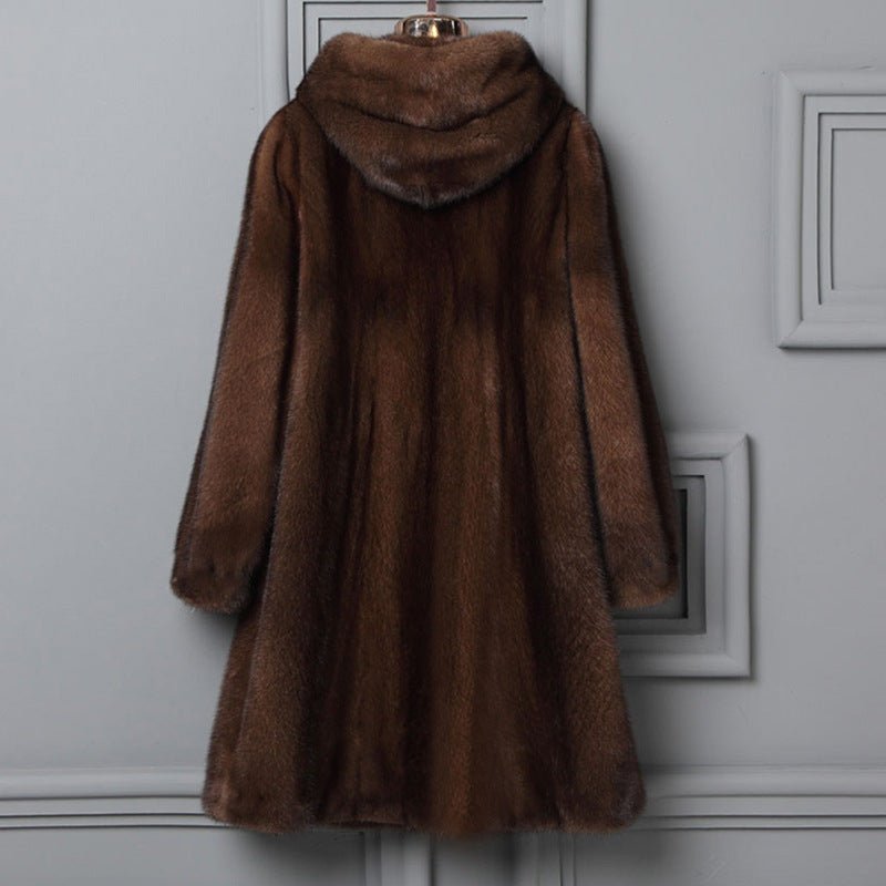 Autumn And Winter New Fur Hooded Casual Coat - IVOIRART.COM
