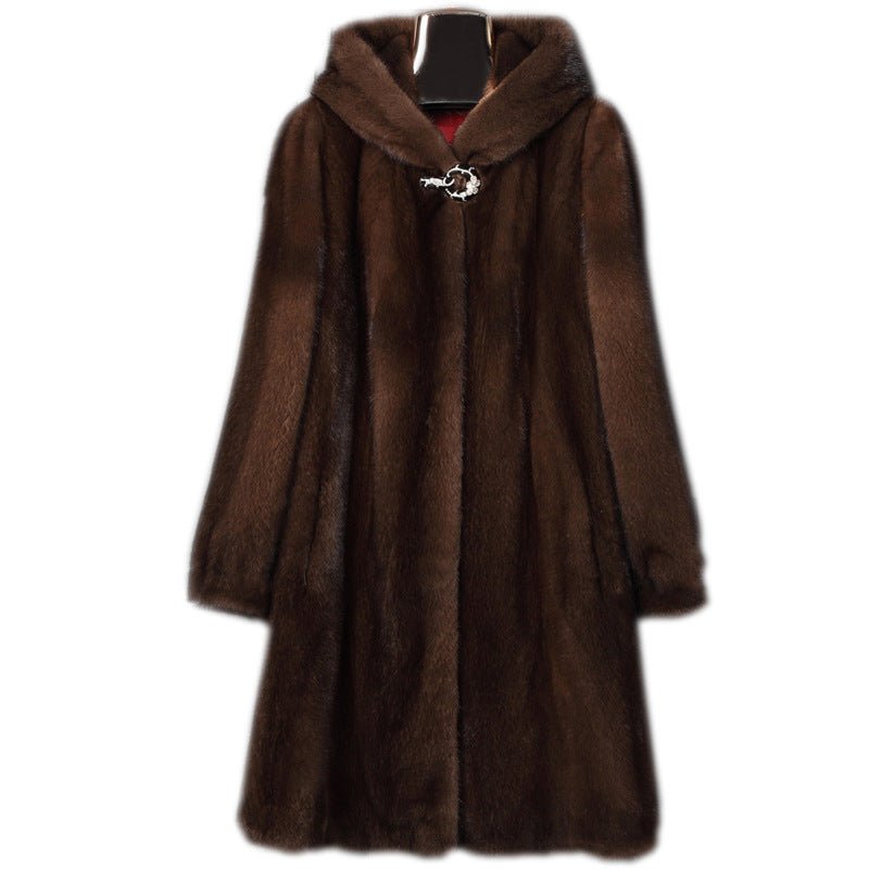 Autumn And Winter New Fur Hooded Casual Coat - IVOIRART.COM
