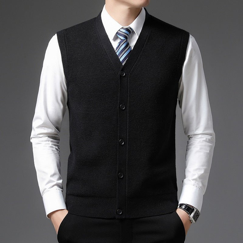 AutumnWinter Men's Wool Cardigan Vest - IVOIRART.COM