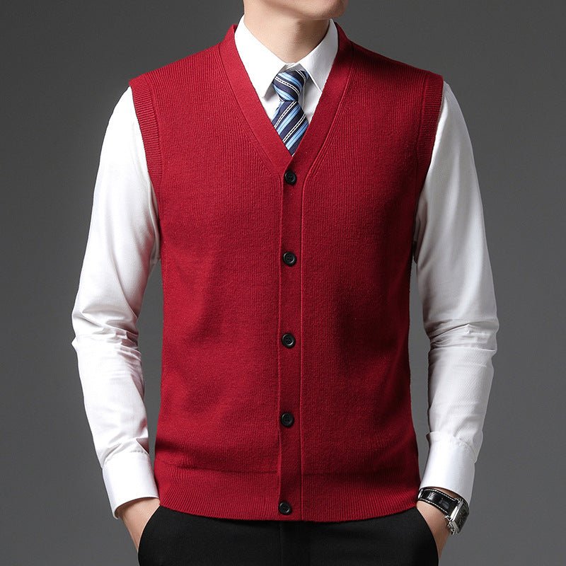 AutumnWinter Men's Wool Cardigan Vest - IVOIRART.COM